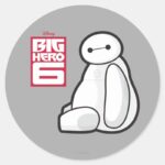 Baymax Sideways Sitting Classic Round Sticker