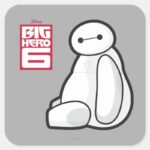 Baymax Sideways Sitting Square Sticker