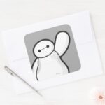 Baymax Waving Square Sticker