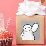 Baymax Waving Square Sticker