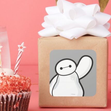 Baymax Waving Square Sticker