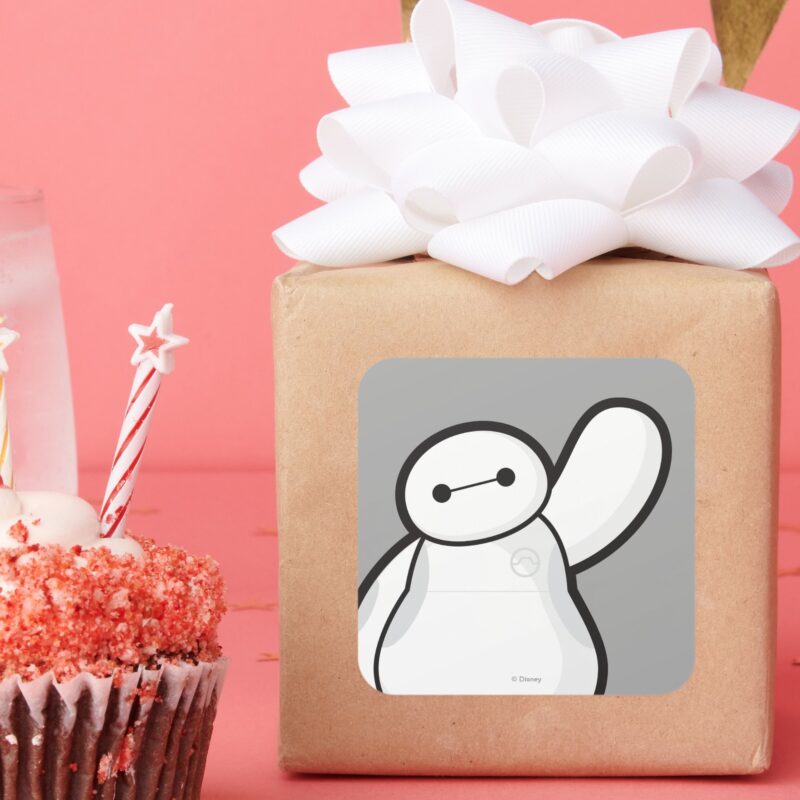 Baymax Waving Square Sticker