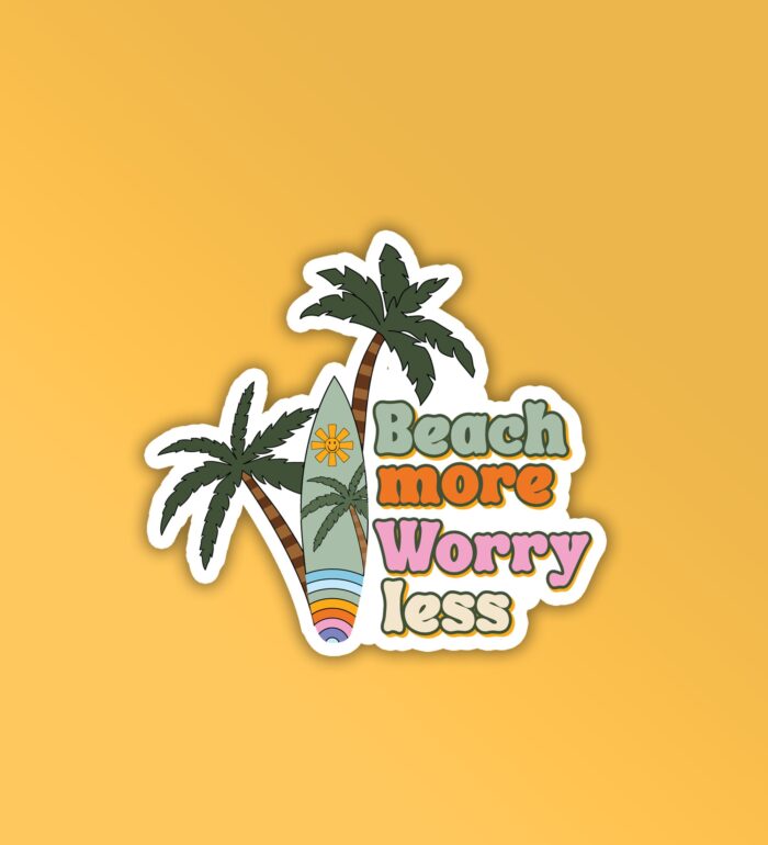 Beach More Laptop Mobile Stickers