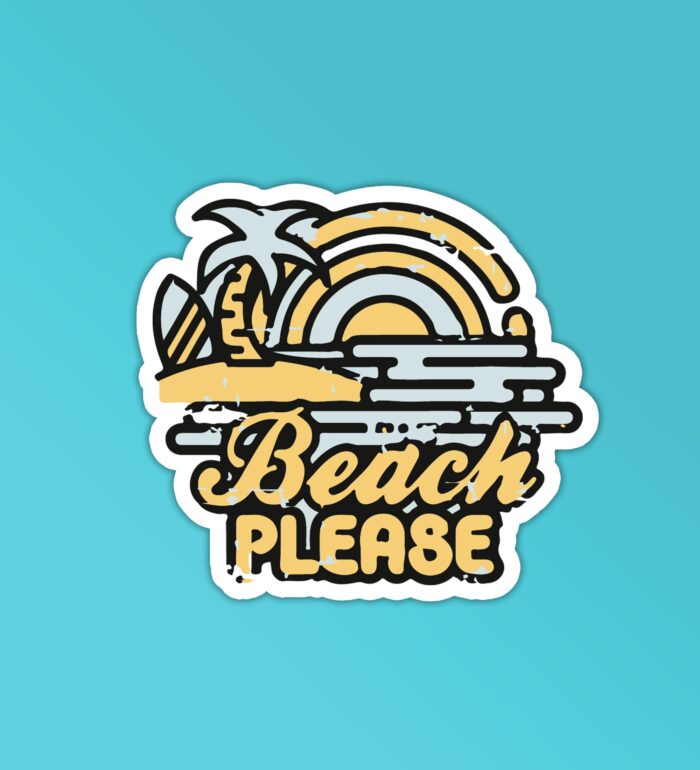 Beach Please Sticker