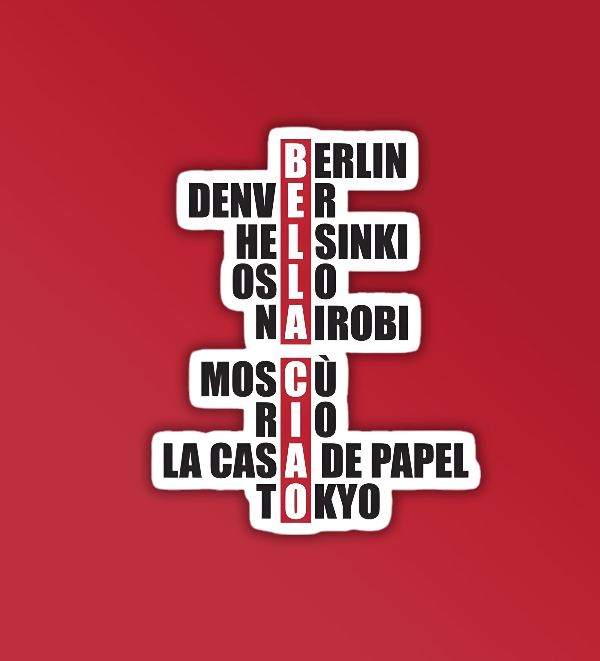 Bella Ciao Name   Money Heist Laptop   Mobile Sticker