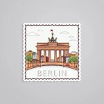 Berlin Brandenburg Gate Daytime Post Stamp Travels Stickers