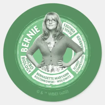 Bernadette Info Graphic Classic Round Sticker