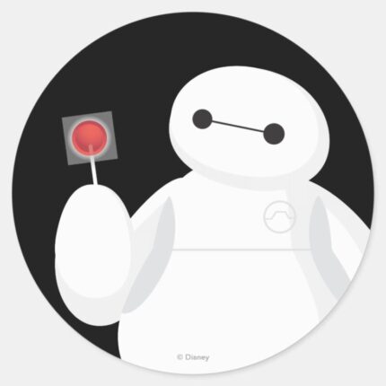 Big Hero 6 Baymax With Lollipop Classic Round Sticker