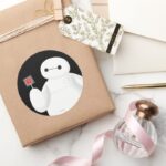 Big Hero 6 Baymax With Lollipop Classic Round Sticker