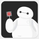 Big Hero 6 Baymax With Lollipop Square Sticker