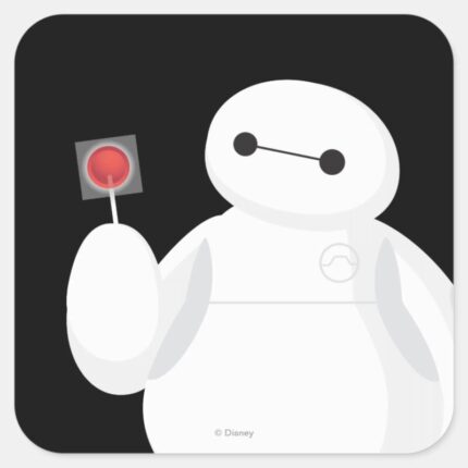 Big Hero 6 Baymax With Lollipop Square Sticker