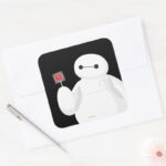 Big Hero 6 Baymax With Lollipop Square Sticker