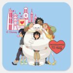 Big Hero 6 Programmed To Hug Valentine Square Sticker