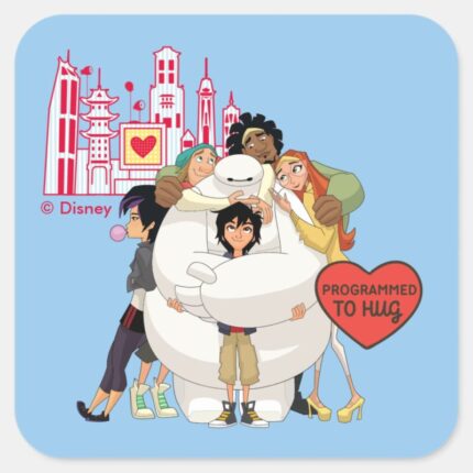 Big Hero 6 Programmed To Hug Valentine Square Sticker
