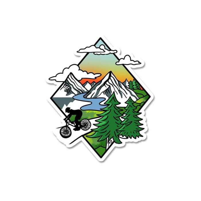 Biker In Wild Sticker