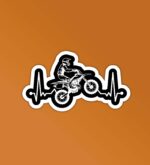 Bikers Heartbeat Sticker