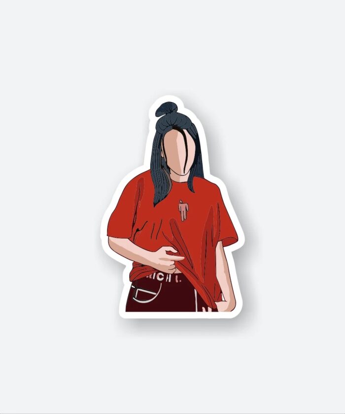 Billie Eilish Red Outfit Sticker