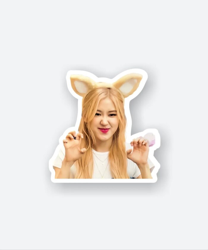 Black Pink Rose Sticker