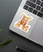 Black Pink Rose Sticker