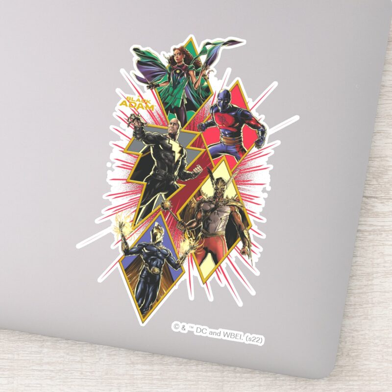 Black Adam Character Diamond Burst Graphic Sticker Black Adam Character Diamond Burst Graphic Sticker
