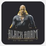 Black Adam Character And Name Graphic Square Sticker