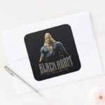 Black Adam Character And Name Graphic Square Sticker