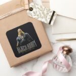 Black Adam Character And Name Graphic Square Sticker