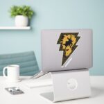 Black Adam Distressed Lightning Bolt Graphic Sticker