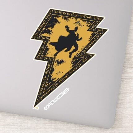 Black Adam Distressed Lightning Bolt Graphic Sticker