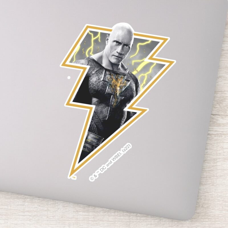 Black Adam Gray And Gold Lightning Graphic Sticker Black Adam Gray And Gold Lightning Graphic Sticker