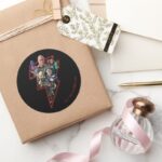 Black Adam Group Lightning Graphic Classic Round Sticker