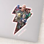 Black Adam Group Lightning Graphic Sticker
