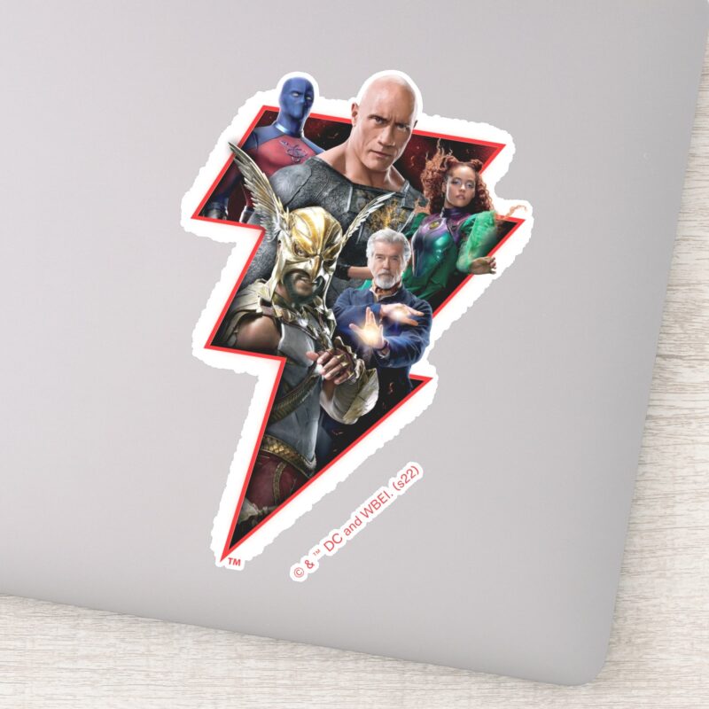Black Adam Group Lightning Graphic Sticker