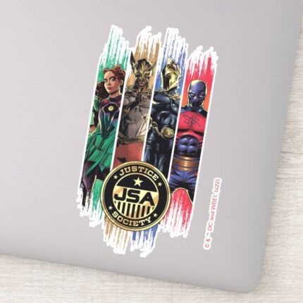 Black Adam Justice Society Heroes In Stripes Sticker