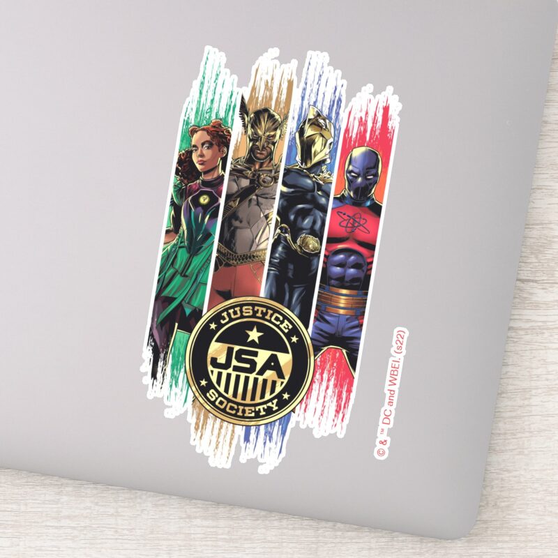 Black Adam Justice Society Heroes In Stripes Sticker