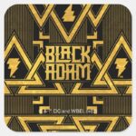 Black Adam Lightning Bolt Triangular Pattern Square Sticker