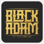 Black Adam Stacked Name Graphic Square Sticker