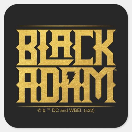 Black Adam Stacked Name Graphic Square Sticker