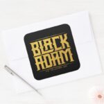 Black Adam Stacked Name Graphic Square Sticker