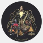 Black Adam Triangular Group Graphic Classic Round Sticker