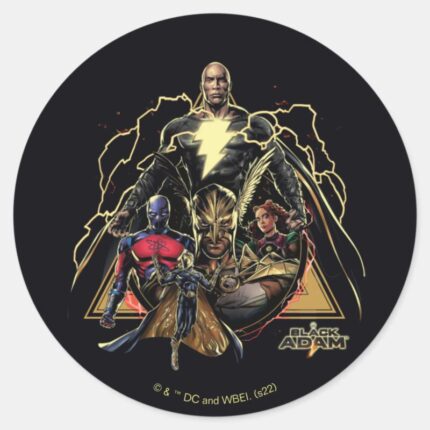 Black Adam Triangular Group Graphic Classic Round Sticker