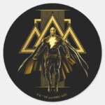 Black Adam Triangular Pillar Graphic Classic Round Sticker