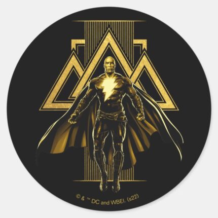 Black Adam Triangular Pillar Graphic Classic Round Sticker