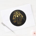 Black Adam Triangular Pillar Graphic Classic Round Sticker