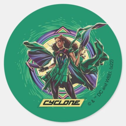 Black Adam Cyclone Character Graphic Classic Round Sticker