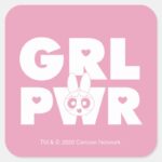 Blossom Girl Power Square Sticker