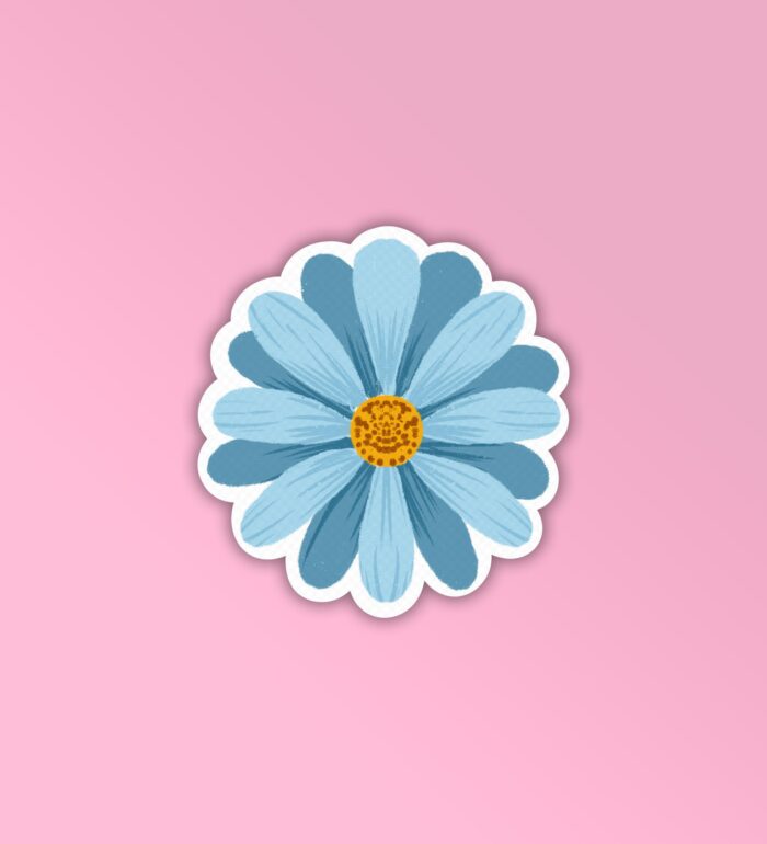 Blue Flower Laptop Mobile Stickers