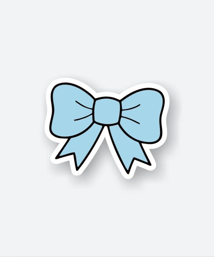 Blue Hair Bow Sticker