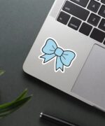 Blue Hair Bow Sticker