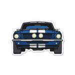 Blue Muscle Car Sticker